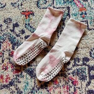 Pink Pastel Tie-Dye Workout One Size Grip Socks